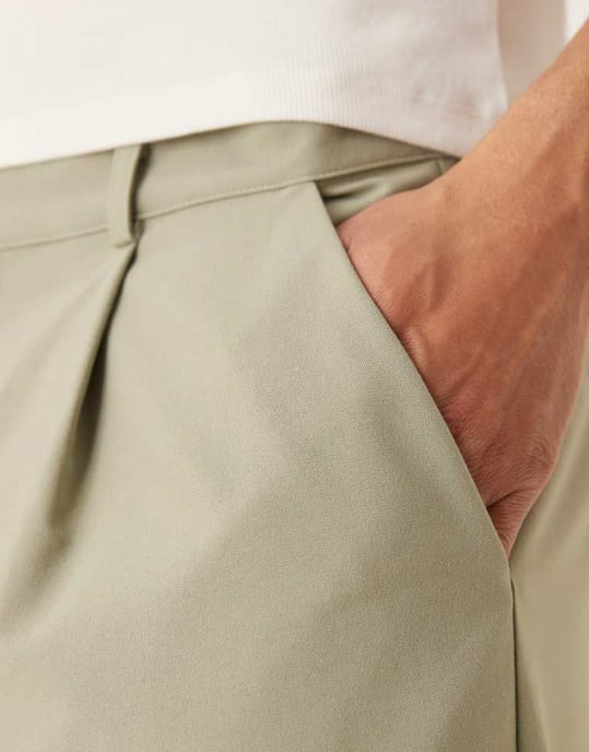 ASOS DESIGN hästsko-byxa med rand i salvia - Image 3