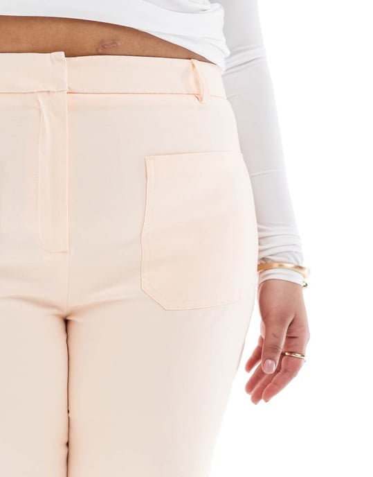 ASOS DESIGN Curve fickbyxor med flare i aprikos - Image 2