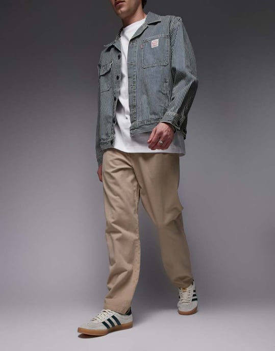 Topman essentiella baggy tvättade byxor i sten - Image 3