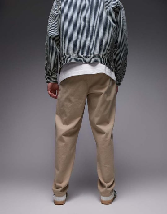 Topman essentiella baggy tvättade byxor i sten - Image 4