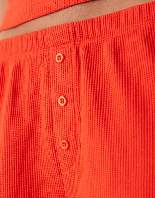 ASOS DESIGN vida våffelbyxor i röd - Image 3