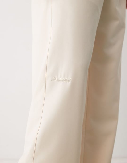 Prohibited soho pleated vintage pants in cream - Image 4