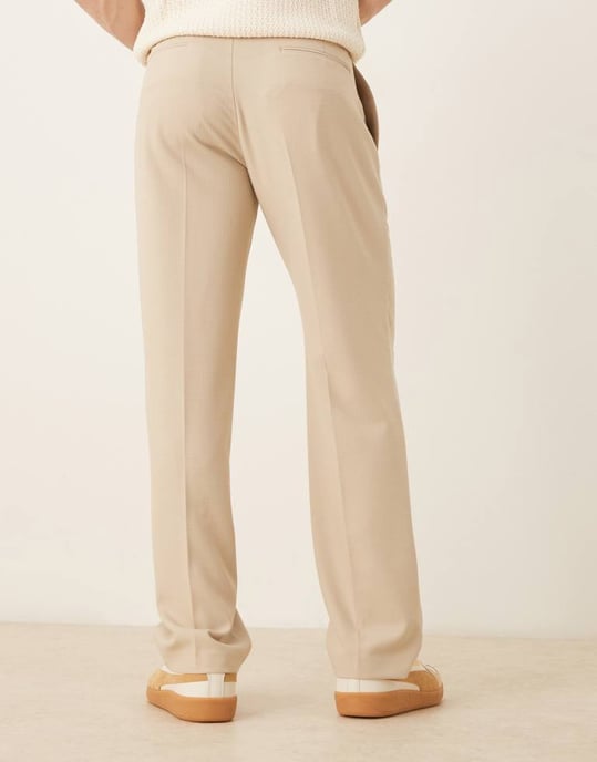 ASOS DESIGN smart raka byxor med framfickor i stenmikrotextur - Image 4