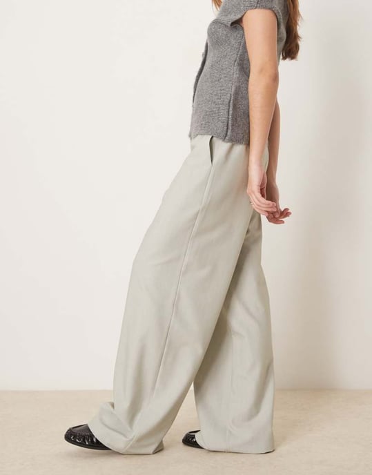 ASOS DESIGN skräddarsydda avslappnade raka byxor i salviagrön - Image 2