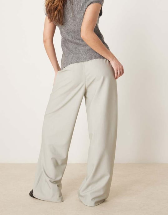 ASOS DESIGN skräddarsydda avslappnade raka byxor i salviagrön - Image 4