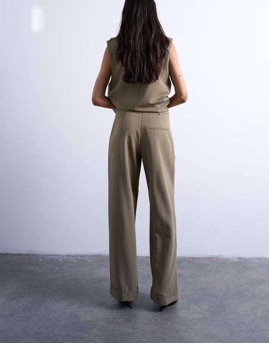 Topshop tvill raka benbyxor i svamp - Image 4