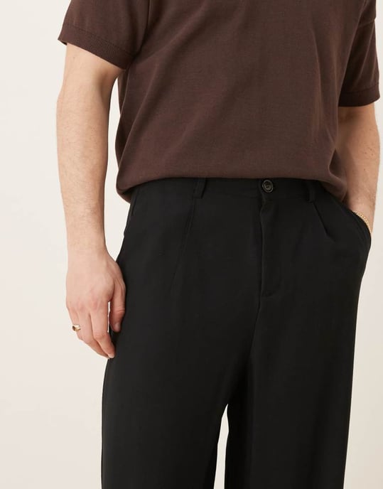 ASOS DESIGN hästsko eleganta byxor i svart - Image 4