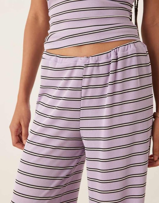 ASOS DESIGN vida byxor co-ord i lila rand - Image 3