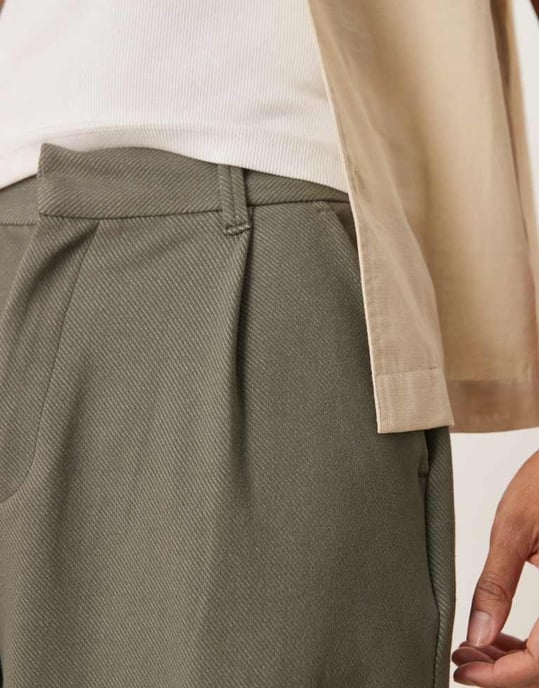 ASOS DESIGN byxor med tunnellår i khaki - Image 2