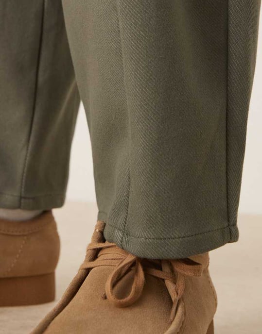 ASOS DESIGN byxor med tunnellår i khaki - Image 3