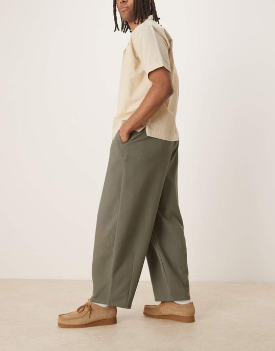 ASOS DESIGN byxor med tunnellår i khaki - Image 4