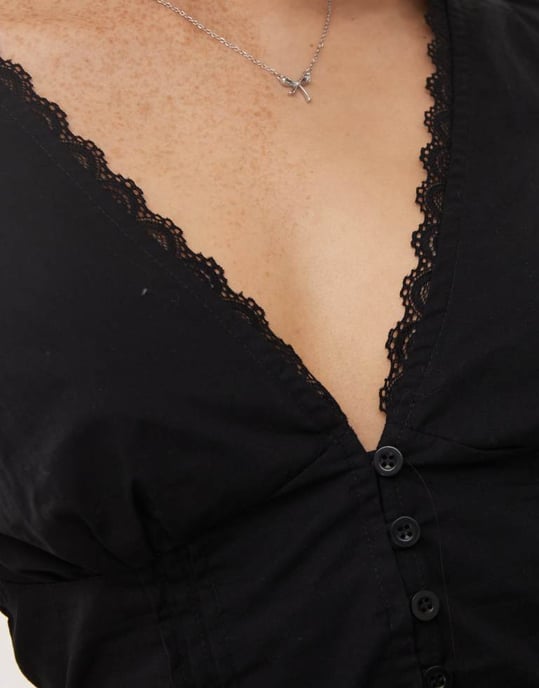 Motel ilias cinched waist shirt in black - Image 3