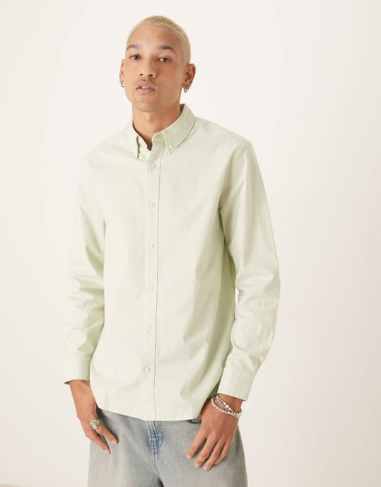 Calvin Klein Jeans classic oxford shirt in mint green - Image 1