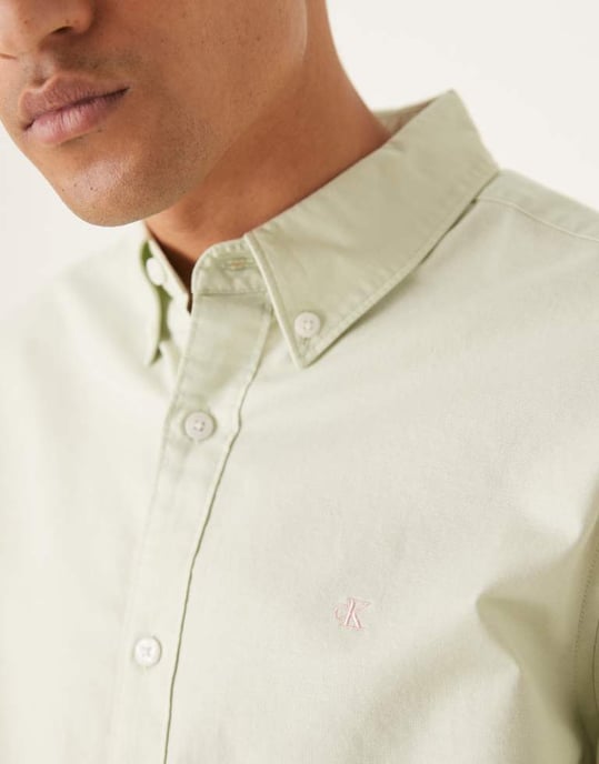 Calvin Klein Jeans classic oxford shirt in mint green - Image 2