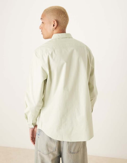 Calvin Klein Jeans classic oxford shirt in mint green - Image 3