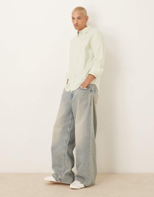 Calvin Klein Jeans classic oxford shirt in mint green - Image 4