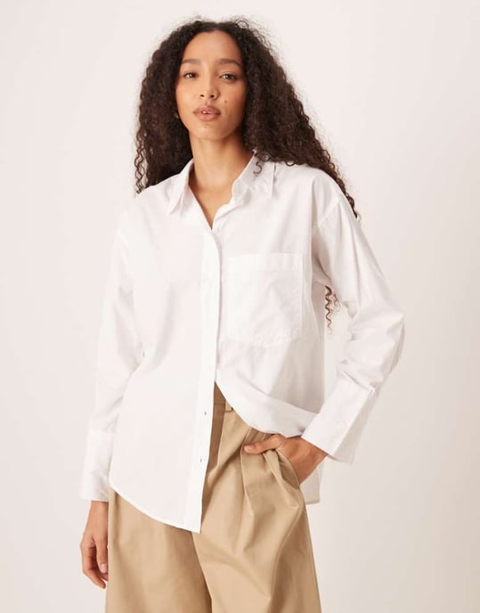 Gina Tricot oxford shirt in white - Image 1