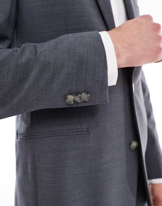 ASOS DESIGN washable slim suit jacket with lightweight worsted wool in charcoal - Image 3