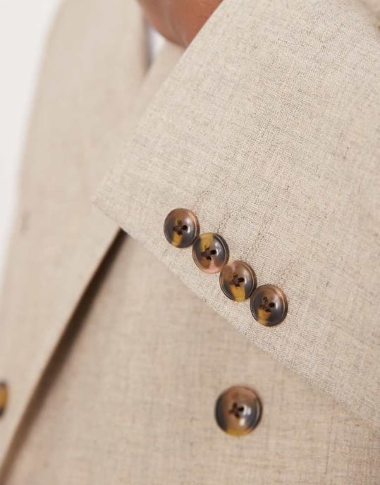 ASOS DESIGN slim suit jacket in stone marl look - Image 4
