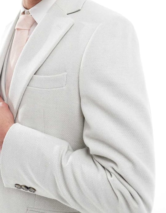 ASOS DESIGN slim suit jacket wool blend in light grey - Image 4