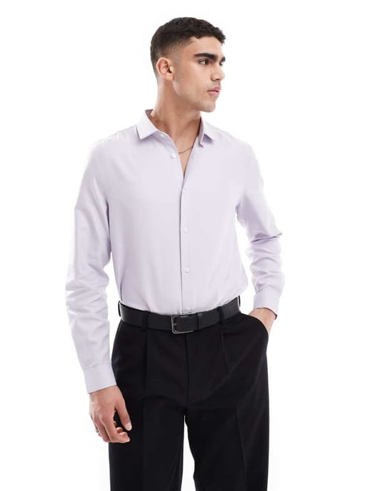 ASOS DESIGN regular shirt in pink - Image 1