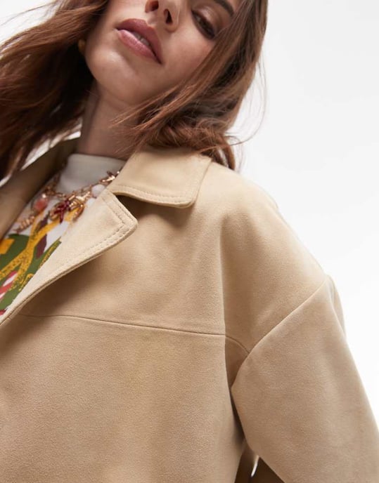 Topshop koord riktig mockaskjorta i grädde - Image 4
