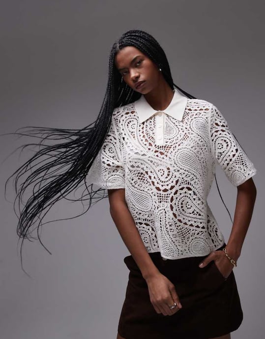 & Other Stories virkad blus i vitt - Image 1