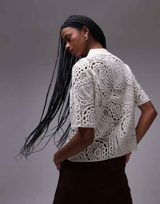 & Other Stories virkad blus i vitt - Image 4