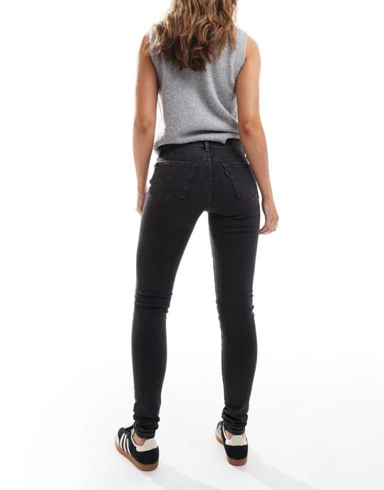 Levi's 710 super skinny jeans i tvättad svart - Image 2