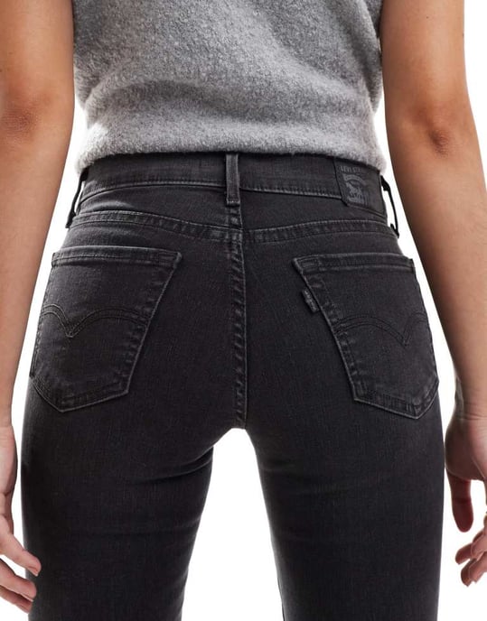 Levi's 710 super skinny jeans i tvättad svart - Image 4