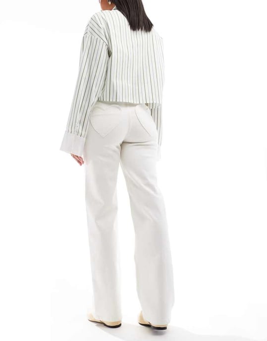 Miss Selfridge hjärtficka raka benjeans - Image 2