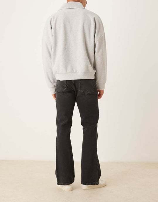 ASOS DESIGN vintage flare jeans i tvättad svart - Image 2