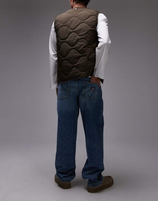 Dickies Garyville regular fit denimjeans i tvättad blå med blekning - Image 3