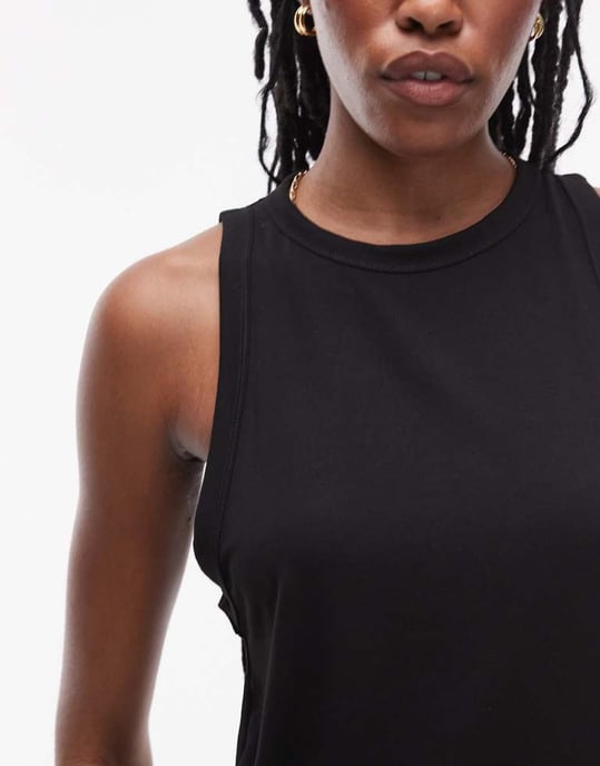 Topshop soft loose tank in black - Image 4