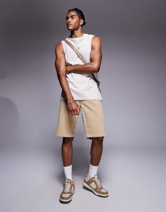 ASOS DESIGN crew neck tank in stone - Image 3