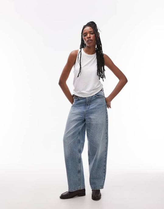 Topshop soft loose tank in white - Image 2