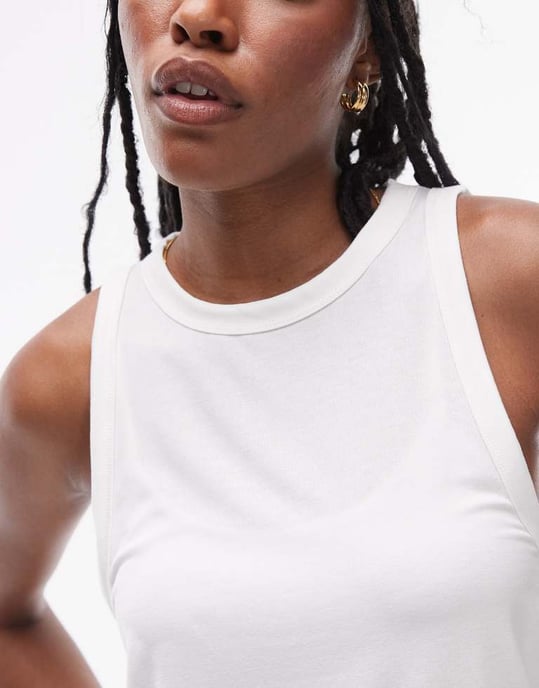 Topshop soft loose tank in white - Image 3