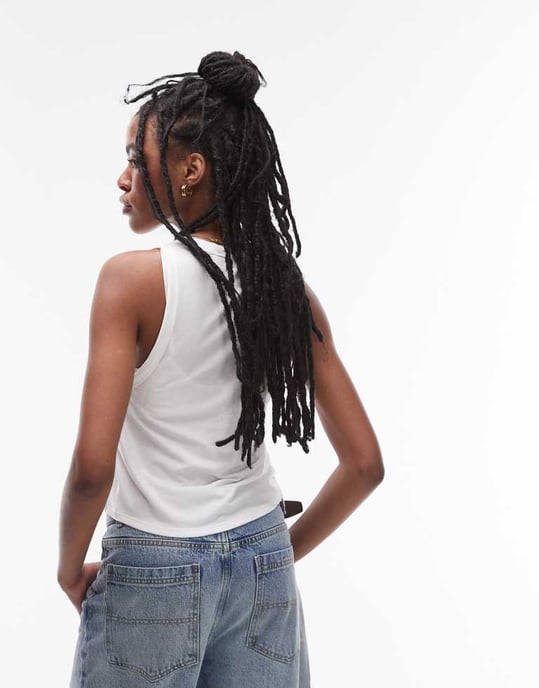 Topshop soft loose tank in white - Image 4
