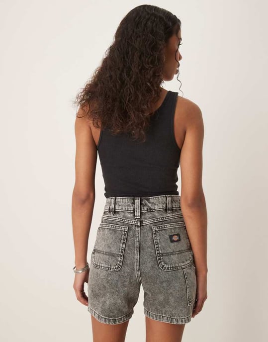 Dickies snickarregular fit denim shorts i tvättad ljusgrå - Image 3