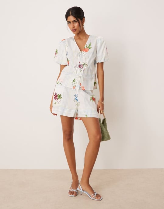 Nobody's Child Jen-shortskoordinator i fruktcheckmönster - Image 4