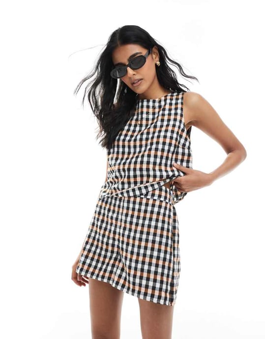 ASOS DESIGN koordinerade boxershorts i gingham - Image 2