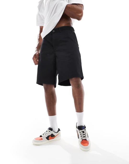 Jack & Jones baggy heavy twill chinoshorts i svart - Image 4