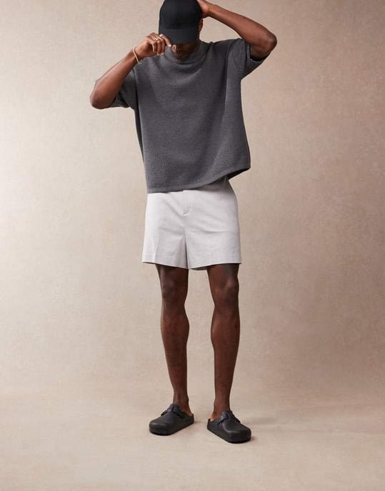 ASOS DESIGN smarta bermudashorts i linneblandning i ljusgrått - Image 2