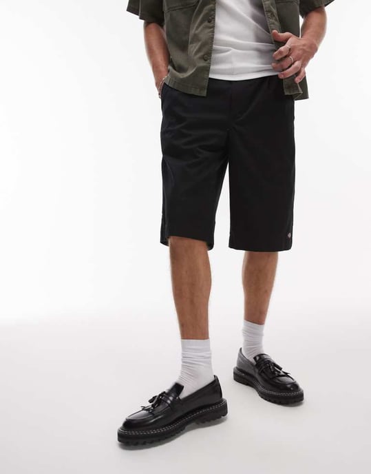 Dickies Unionville 13 tum veckad arbetskortbyxa i svart - Image 4