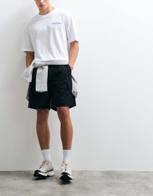 ONLY & SONS cargoshorts i svart - Image 4