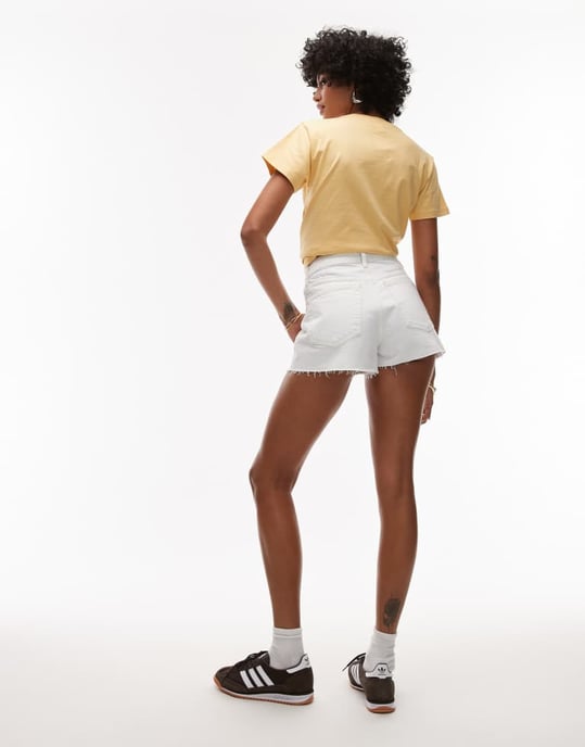 Topshop jeans A-linje shorts i benfärg - Image 4