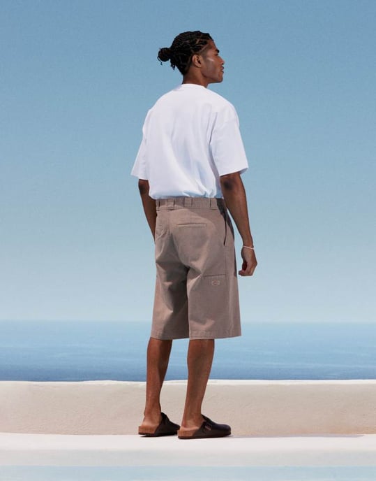 Dickies Unionville 13-tums veckad arbetskortbyxa i ljusbeige - Image 3