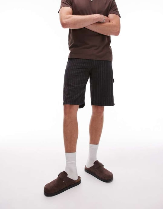 Dickies randiga snickarshorts i svart och off-white - Image 3