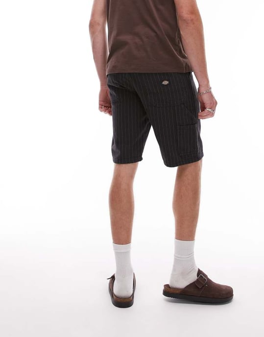 Dickies randiga snickarshorts i svart och off-white - Image 4