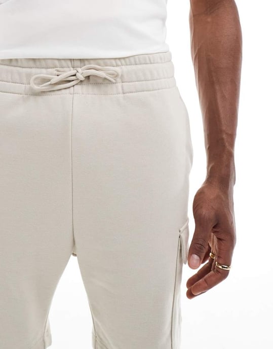 JJ Rebel cargojersey shorts i beige - Image 3
